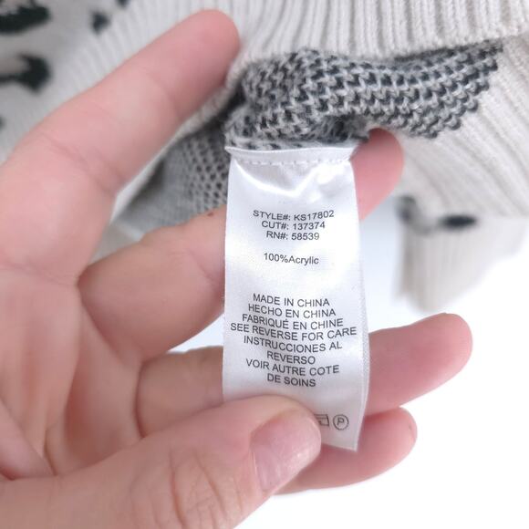 Kut from the Kloth Boxy Neutral Animal Leopard Print CowlNeck Pullover Sweater S - Picture 7 of 13